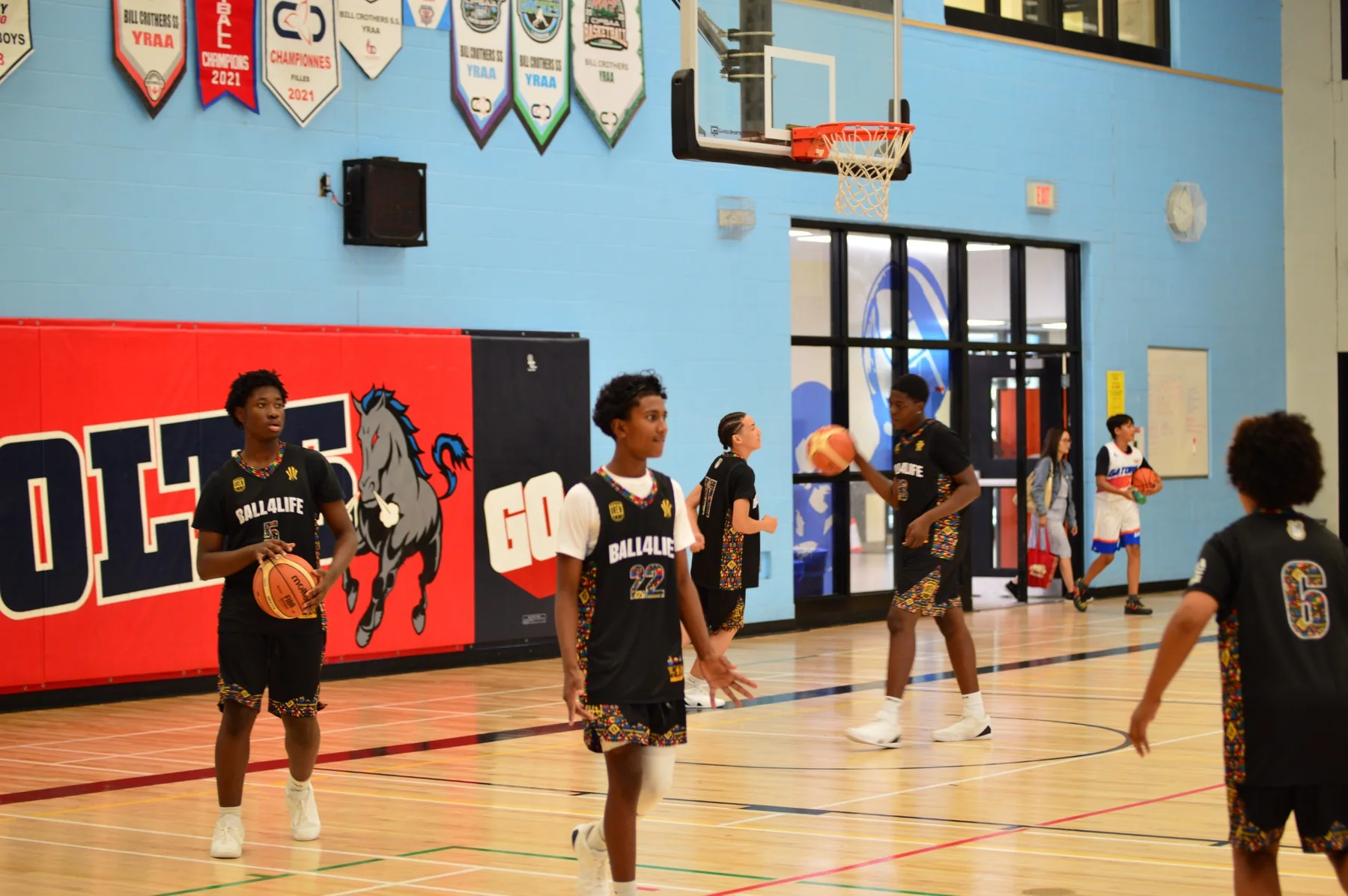 Ball4Life players warming up together